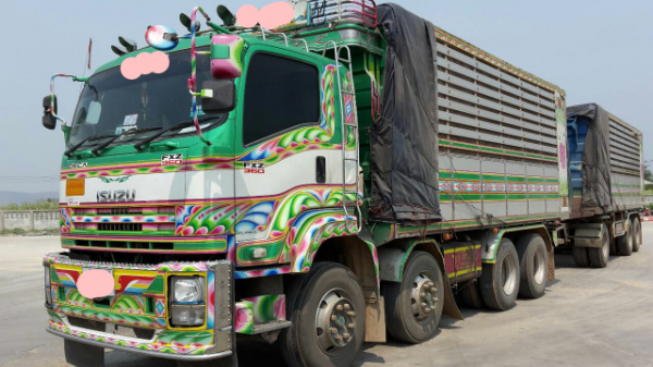 ขายรถบรรทุก 24 ล้อพ่วงแม่ลูกดัมพ์คอกเกษตร ISUZU DECA 360 แรงม้าปี 2554 ลูกพ่วง 3 คาน ราคา 2750000