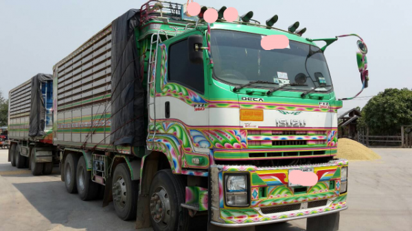 ขายรถบรรทุก 24 ล้อพ่วงแม่ลูกดัมพ์คอกเกษตร ISUZU DECA 360 แรงม้าปี 2554 ลูกพ่วง 3 คาน ราคา 2750000