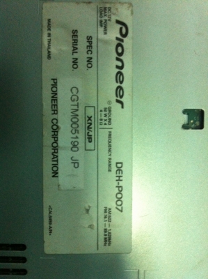 Pioneer DEH-P007 24Bit MP3 CD กราฟฟิกหน้าจอ ซิ้งดำ 2ปรีเอ้า สภาพสวย มือ2 ญี่ปุ่น