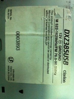 Clarion DXZ385USB USB MP3 CD IPOD ปรีเอ้า 3 ชุด AUX สภาพสวย มือ2 ญี่ปุ่น