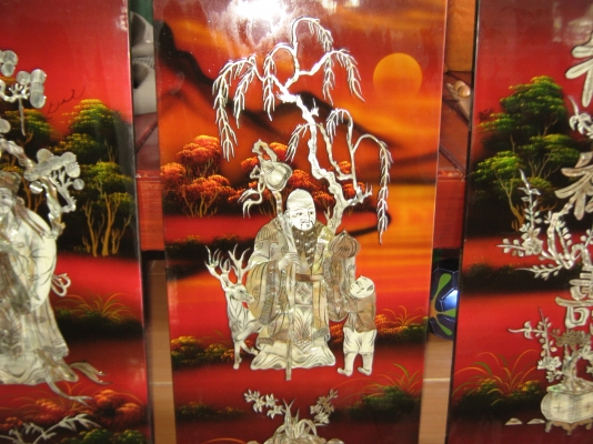 ภาพงานศิลภาพฝังมุก 4 ชิ้น