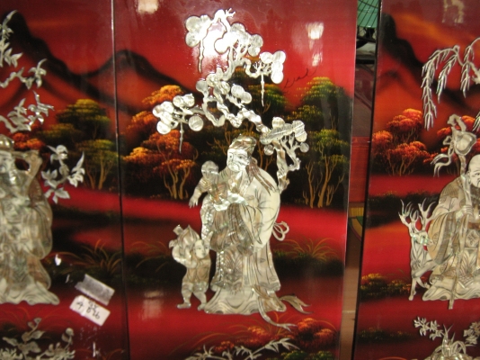 ภาพงานศิลภาพฝังมุก 4 ชิ้น