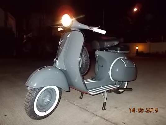 เอเซียเวสป้า---->>จัดส่งรถvespa 64สีเทาดำคุณเปี๊ยก ระยองถึงบ้าน เรียบร้อย 14/03/2558