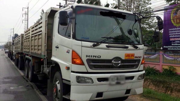 ขายรถพ่วงสิบล้อดัมพ์ HINO เครื่อง 344 แรง ปี 53 กระบะดัมพ์อู่สหะกิจ ลูก 3 แท้ มี 2 พ่วง