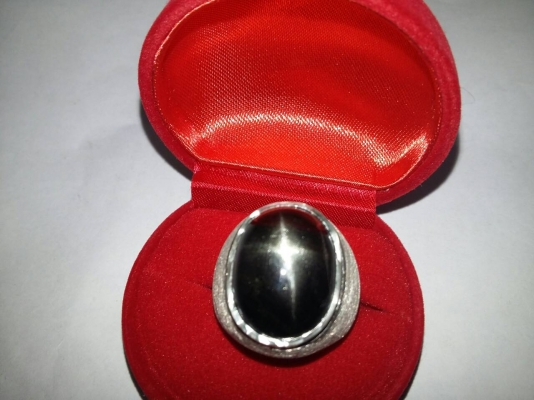 แหวนชายเงิน 925 สตาร์ดำอินเดีย