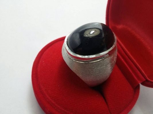 แหวนชายเงิน 925 สตาร์ดำอินเดีย