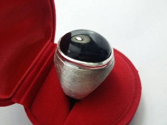 แหวนชายเงิน 925 สตาร์ดำอินเดีย