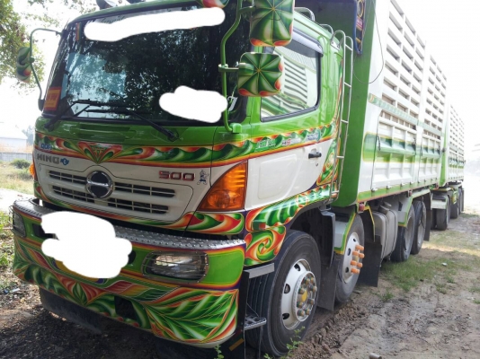 ขายรถบรรทุก 24 ล้อพ่วงแม่ลูกดัมพ์ HINO MEGA 344 แรงม้าปี 2554 ลูกพ่วง 3 เพลาอู่สหกิจ ราคา 2950000