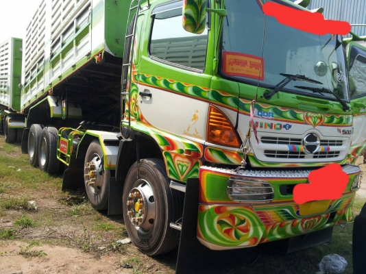 ขายรถบรรทุก 24 ล้อพ่วงแม่ลูกดัมพ์ HINO MEGA 344 แรงม้าปี 2554 ลูกพ่วง 3 เพลาอู่สหกิจ ราคา 2950000