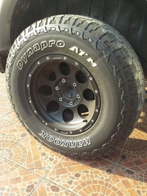 ขายครับเบื่อแล้ว ล้อลาย mickey 16x8 - 0 สีดำ พร้อมยาง hankook 265/75/16 ปี 13