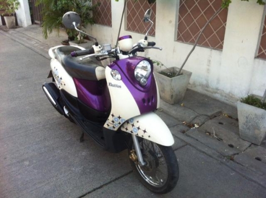 Yamaha Fino Fashion ม่วง ขาว สวย เครื่องดี เดิมๆ