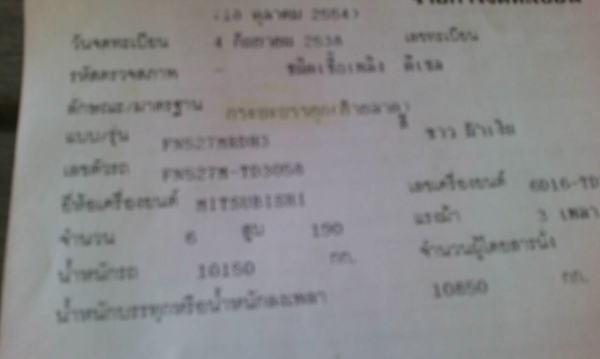 รถมิตซู 10 ล้อ  ท้ายลาด  FN527M - TD /  195 แรงม้า. ปี 37    สนใจติดต่อ  081 - 6079515