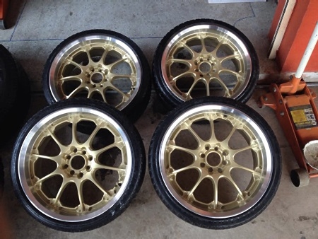 ล้อมือสอง ขอบ18 Rota 4รู100/114 กว้าง7.5 ออฟ45 พร้อมยางAtrezzo 215/35/18 ปี11