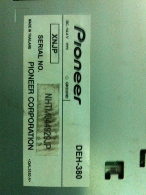 Pioneer DEH-380 MP3 CD AUX ไม่มีปรีเอ้า สภาพสวย มือ2 ญี่ปุ่น