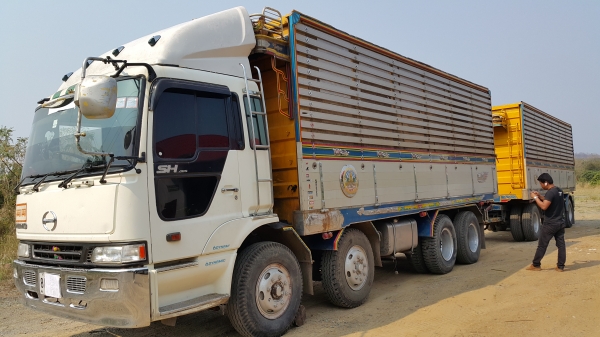 ขายรถพ่วง 24 ล้อ กระบะเนียมคอกเกษตรดั้ม อู่.ฮวด HINO PROFIA ปี.53 เครื่อง.K13C รถสวย ราคา1700000 ต่อรอง