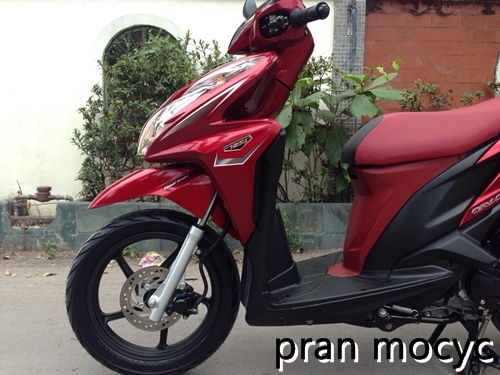 ขายclick125i idling stop ตัวท็อป ล้อเเม็กเเต่ง สีเเดงดำ ปี2557