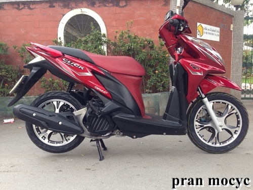 ขายclick125i idling stop ตัวท็อป ล้อเเม็กเเต่ง สีเเดงดำ ปี2557