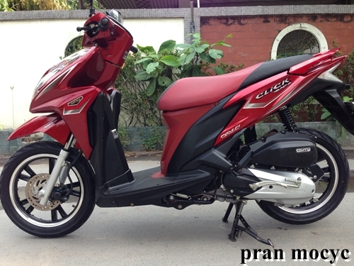 ขายclick125i idling stop ตัวท็อป ล้อเเม็กเเต่ง สีเเดงดำ ปี2557