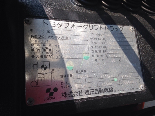 TOYOTA forklift  1.5 ตัััน Used Japan