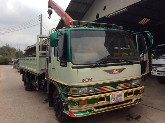 HINOไฮเทค เครื่อง195แรง เครน UNIC 3ตัน กระจกไฟฟ้า เครื่องดี ขับดี ครัทซีสวย ยางดี 6เส้น รถพร้อมใช้งาน ขาย 790,000 บาท (แม็กซ์ 089-6140505)