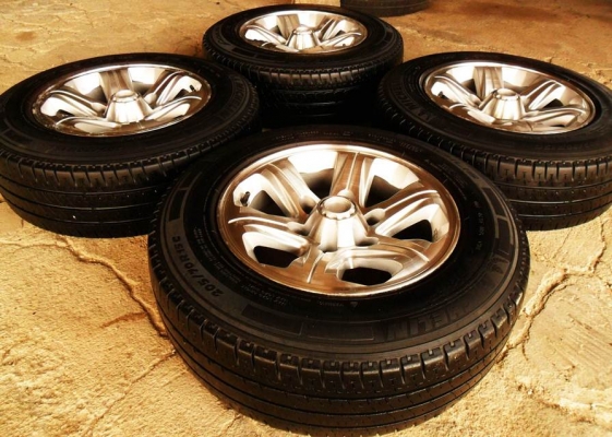 แม็กกระบะขอบ15_6รู139ญี่ปุ่นแท้(ยาชิโยดะ)พร้อมยาง มิชลิน205-70-R15(4ล้อ 5,900บ.)