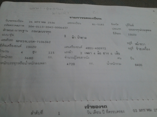 ขายNPR115หลังF พร้อมใช้