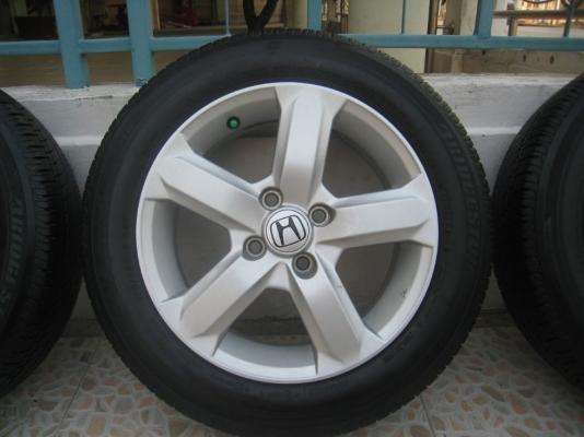 ขายล้อแม็ก Honda city 15"x5.5" 4รู100 et 45 +ยางปี 10 (081-3747940)