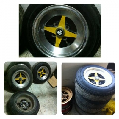 ล้อRetroลายบวก Equip01 13กว้าง6.5(วัดขอบได้7.5) อ๊อฟลึก2 นิ้ว ของแท้นะครับ