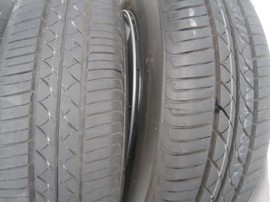 ขายกะทะล้อ Nissan march 14" 4รู 100 +ฝาครอบ+ ยาง ปี 4812 (081-3747940)