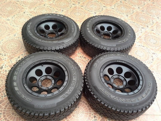 ขายล้อหล่อ lenso max 1 สีดำ 16x9 พร้อมยาง at 265/70/16 ปี 12 ดอกแน่นๆ