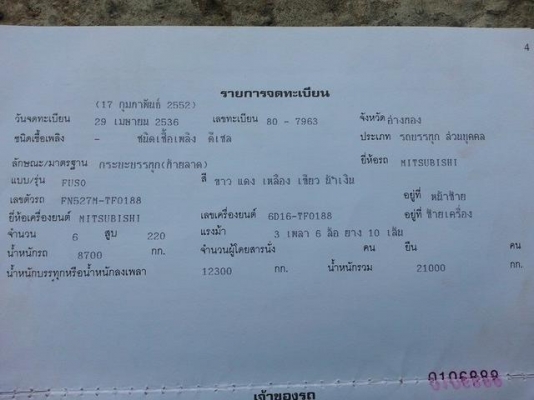 ขายดั้มMITSUBISHI FN527M-TF เครื่อง6D16 TERBO พ.เพาเวอร์ เบรกทิฟฟี่ ภายในสวย แอร์เย็น เครื่อง220เทอร์โบ สภาพพร้อมใช้งาน เอกสารพร้อมโอน สนใจโทร 090-8588220คุณนะ 093-3258446คุณบิว ID:narong498 หรือ www.truck.in.th/498 หรือfb:ณรงค์ ซื้อขายรถมือสอง (เว็บไซต์ส