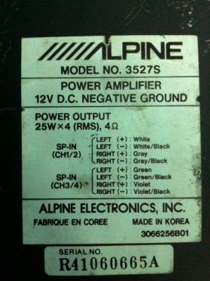 Alpine 3527S 4CH 25W*4 มือ2 ญี่ปุ่น