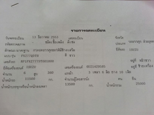 รถอีซูซุ 10 ล้อดั้ม FXZ 360 แรงม้า. ปี 52 - ปี 53.   ( ขายแม่ , ลูก. )   ( * ขายคู่. )   ( รถวิ่ง 4xx,xxx กว่า กม. - รถวิ่ง 3xx,xxx กว่า กม.  )    สนใจติดต่อ  081 - 6079515