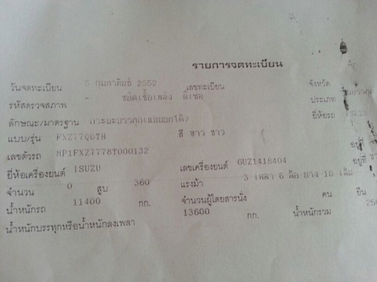 รถอีซูซุ 10 ล้อดั้ม FXZ 360 แรงม้า. ปี 52 - ปี 53.   ( ขายแม่ , ลูก. )   ( * ขายคู่. )   ( รถวิ่ง 4xx,xxx กว่า กม. - รถวิ่ง 3xx,xxx กว่า กม.  )    สนใจติดต่อ  081 - 6079515