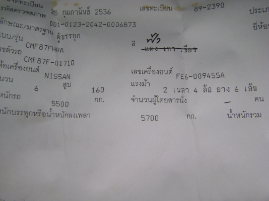 นิสัน UD 160 แรง  ยาว 5.15 เมตร  ราคา  370,000 บาท