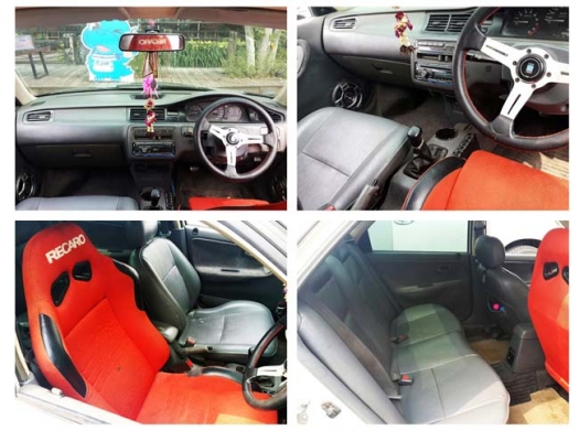 civic eg4d เครื่อง d15b vtec เกียร์ MT ติดแก๊ส lpg สีขาว type r แม็กซ์ advan 15 พร้อมซิ่ง