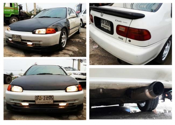 civic eg4d เครื่อง d15b vtec เกียร์ MT ติดแก๊ส lpg สีขาว type r แม็กซ์ advan 15 พร้อมซิ่ง