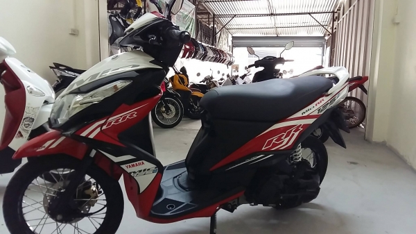 MIO 125 i RR สีขาวแดง  รุ่นใหม่ล่าสุด รถเดือน พฤษภาคม ปี57 ไมล์ 2475 โล  แถม 2 รายการ 28900