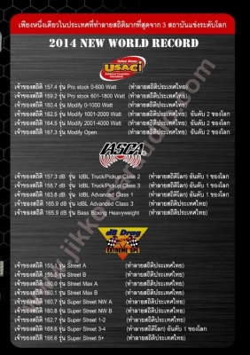 TACTICAL ชุดสถิติโลก 3 รุ่น จาก 3 สถาบัน IASCA, dB Drag, USACI ปี 2014 ผลิตภัณฑ์สินค้าเกรด A จากเกาหลี คัดสรรค์อย่างปราณีต by JIKKO