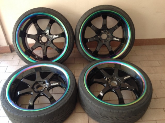 ล้อ KONIG ขอบ20หน้า8ครึ่งหลัง10อ๊อฟ26กับ30ของเก่าญี่ปุ่นสีเดิมๆยังใช้ไม่ได้เเล้ว