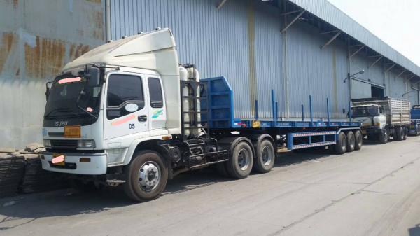 ขายรถบรรทุก 22 ล้อหัวลากติดแก็ส CNG ISUZU GXZ23KZH22 320 แรงม้าปี 2548 หางพื้นเรียบ CIMC 3 เพลาปี 2557 ราคา 1450000