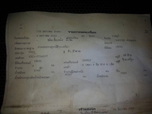 6 ล้อกระบะรั้ว 100 แรง ISUZU KS21-7734377 ปี 2522 เดรื่องดี คัสซีสวยใช้ได้้ รถพร้อมใช้