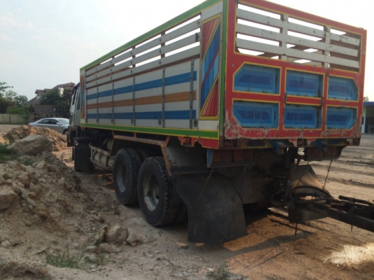 ขายสิบล้อดั้มพ่วงแม่ลูกติดก๊าซNgv6ถังHINO FM3Mเกาะโบลูก3เพลา