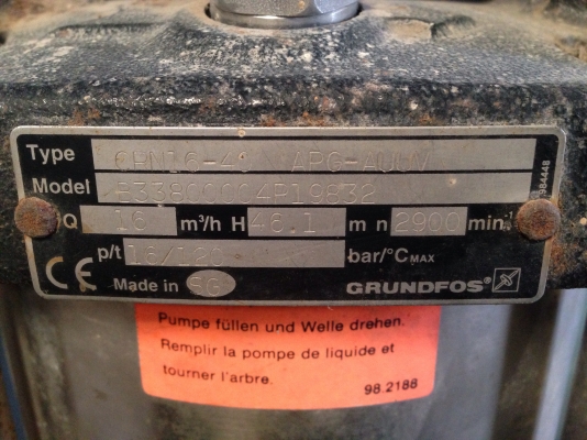 ขายปั้มน้ำแบบตั้งแรงดันสูง หัวปั้ม Groundfos CRN 16 มอเตอร์ ABB 4.5Kw 380V สภาพของใหม่เก่าเก็บไม่เคยใช้งาน ขายปั้มน้ำแบบตั้งแรงดันสูง หัวปั้ม Groundfos CRN 16 มอเตอร์ ABB 4.5Kw 380V สภาพของใหม่เก่าเก็บไม่เคยใช้งาน