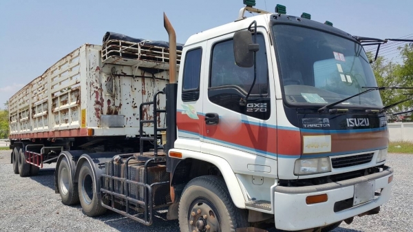 ขายรถหัวลาก 10 ล้อ 2 เพลา พร้อมหางคอกไม่ดั้ม 2 คาน ISUZU 270 ปี.46 รถสวยแบบเดิมๆราคา 1550000 ต่อรอง