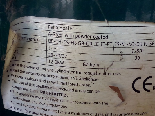 เครื่อง Patio heate   เครื่องทำความร้อนด้วยแก็สแบบดวงโครมด้านบน