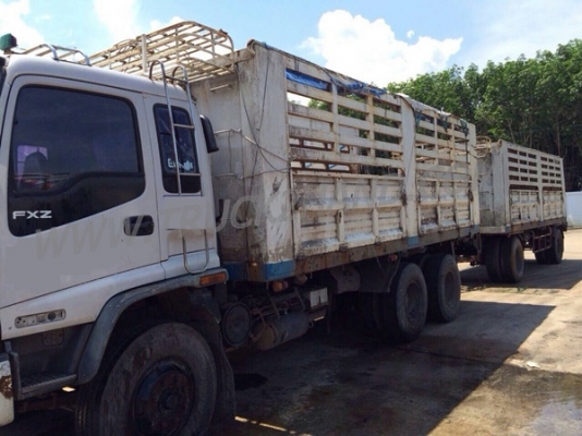 รถบรรทุกพ่วงแม่ ลูก 22 ล้อ ISUZU FXZ  รถปี 2546  รุ่นยูโรวัน  ขนาด 270 แรงม้า  มี 3 คัน 3 พ่วง