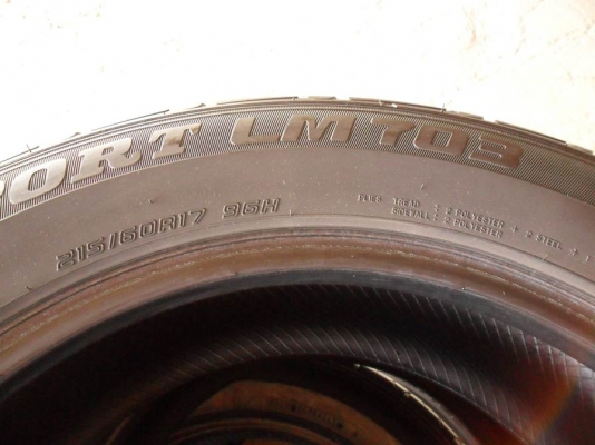 ยางขอบ17 ดันล็อป 215-60-R17ลงพื้นปี13(4เส้น3,400บ)ดอกหนามาก90\%