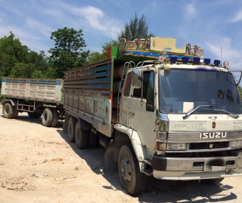 รถพ่วงISUZU ROCKY210เครื่อง6HK300แรงNgv8ถังพ่วงแม่ลูกดั้ม