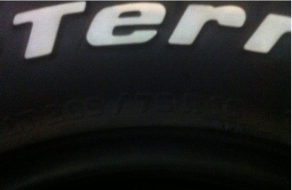 ยาง BF goodrich 265 75 16 ปี10